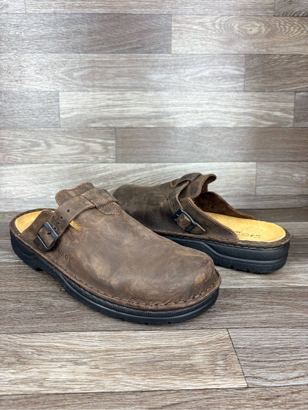 Naot Fiord Clog Leather Comfort Stability Support Foot Health Men’s Sz 12 or 45